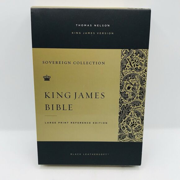 KJV, Large Print Reference Bible (Sovereign Collection, #6633BK - Black Leathrso - Picture 1 of 13
